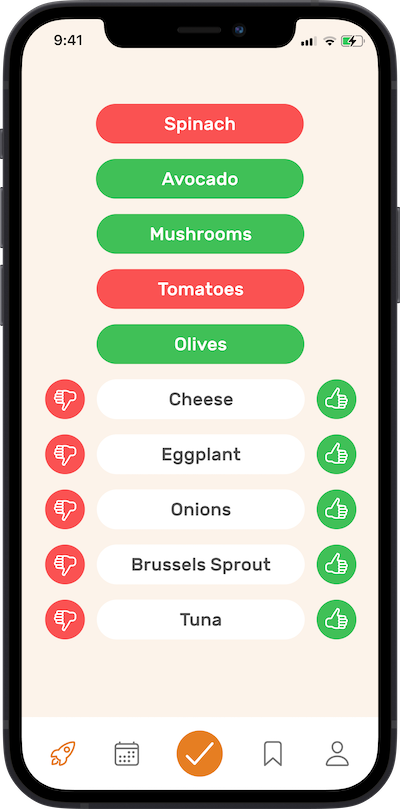 iPone app preferences section screen